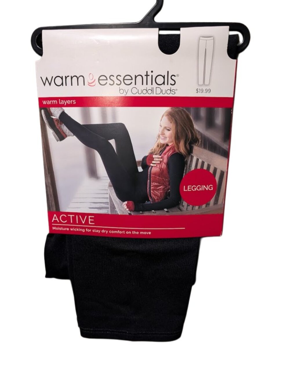 Cuddl Duds Warm Essentials Womens Active Thermal Leggings Black